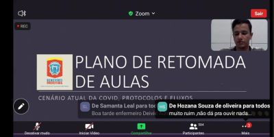 notícia:  SEMED realiza formação para os servidores da educação sobre o plano de retomada das aulas na Rede Municipal de Ensino 