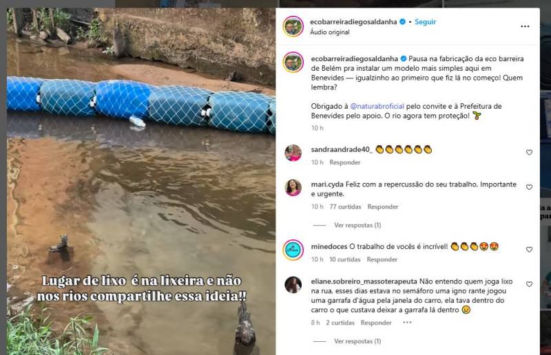 A visibilidade da ação nas redes sociais atraiu apoiadores e parcerias com empresas como a Natura.